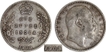 Scarce Silver One Rupee Coin of King Edward Coin of Bombay Mint of 1908 (8 over 7).