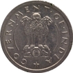 Nickel Half Rupee Coin of 1955 Bombay Mint of Republic India.