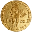 French Protectorate 1802 Gold One Ducat Coin of Netherlands.