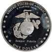  Marine Corps 230th Anniversary Proof Silver One Dollar of USA.