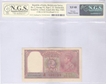 King George VI, Rupees 2, signed C. D. Deshmukh, Red Serial number (Jhun 2.3), Serial number in red signifies that the note had been issued after 1947, Certified and Packed by NGS. Grades as XF40. Rar
