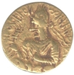 Gold Dinar Coin of Huvishka I of Kushan Dynasty.