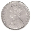Silver Half Rupee Coin of Victoria Empress of Bombay Mint of 1884.