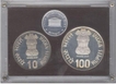 Proof Set of R B I Golden Jubilee of  Bombay Mint 1985.