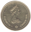 Gold Hundred Dollars Coin of  Elizabeth IIof  Canada of 1976.