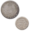 Silver One Rupee  and  One Anna Coins  of Mombasa of 1888.