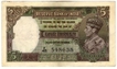 Five Rupees Bank Notes of  King George VI of Signed by J B Taylor of 1938.