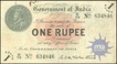 British India One Rupee Note of King George V of 1917.