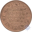 Copper One Quarter Anna of King George VI of Bombay Mintt of 1939.