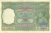 One Hundred Rupees Bank Note of King George VI Signed by C.D. Deshmukh of 1947 of Calcutta Circle.