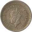 Error Silver Quarter Rupee Coin of King George VI of 1945.