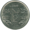 Error  Stainless Steal Two Rupees Coin of Bombay Mint of 2011.