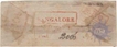 Postal Letter from Bangalore to Madras of 1890 with 3 Line Red  Dispatch  Postmark.