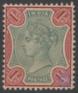 One Rupee Stamp of 1892 of Indian Postage Head of the Queen