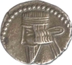 Silver drachm of Vologases III of Indo Parthain.