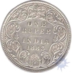 Silver Rupee Coin of  Victoria Empress of Bombay Mint of 1883.