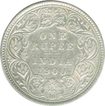 Silver One Rupee Coin of Victoria Empress of Calcutta Mint of  1900.