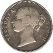 Silver Half  Rupee Coin of Victoria Queen of  Madras Mint of 1840.