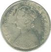 Silver Half  Rupee Coin of Victoria Empress of  Bombay Mint of 1884.