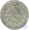 Silver Quarter  Rupee Coin of King William IIII of Calcutta Mint of 1835.