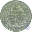 Silver Two Annas Coin of Victoria Queen of Bombay Mint of 1841.
