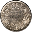 Silver Half Rupee of Victoria Queen of Calcutta Mint of 1862.