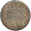 Silver Rupee Coin of Victoria Queen of Bombay Mint of 1862.