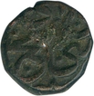 Copper Damri Coin of Akbar of Hazrat Delhi.