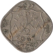 Silver One Rupee  Coin of  King George VI of Bombay Mint of 1947.