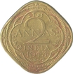 Nickel Brass  Two  Annas Coin of King George VI of  Bombay mint of 1945.