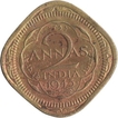 Nickel Brass Two Annas Mule  Coin of Bombay Mint of 1945.