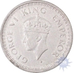 Silver Quarter Rupee Coin of King George VI  of Bombay Mint of 1944.