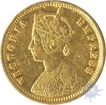 Gold Mohur Coin of Victoria Empress of Calcutta Mint of 1885.