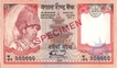 Five  Rupees Specimen Bank Note of King Gyanendra Bir Bikram Shah of Nepal.