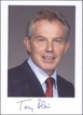 Autograph of Tony Blair of Ex Prime Minister of the United Kingdom.