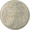 Error Silver Rupee Coin of Victoria Queen of 1862.