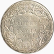 Error Silver One Rupee Coin of Victoria Empress 1901.