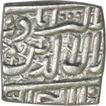 Silver Square Rupee of Akbar of Ahmadabad Mint.