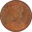 Copper One Quarter Anna of Victoria Empress of Calcutta Mint of 1896.