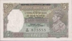 Burma Five Rupees Bank Note of King George VI Signed by C.D. Deshmukh of 1938.