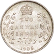 Error Silver Two Annas of King Edward VII of Calcutta Mint of 1905.