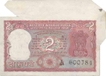 Very Rare Note of tWO Rupee of India with error.