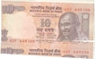 10 Rupees Massive Shifting Error Note.