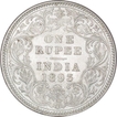 Silver One Rupee Coin of Victoria Empress of Calcutta Mint of 1893.