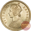 Gold One Mohur Coin of Victoria Empress of Calcutta Mint of 1882.
