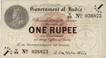 1917 British India One Rupee Note of King George V Signed by A.C. McWatters.