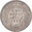 Silver Two Annas Coin of Victoria Queen of Calcutta Mint of 1862.