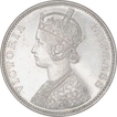 Silver One Rupee Coin of Victoria Empress of Bombay Mint of 1887.