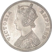 Silver One Rupee Coin of Victoria Empress of Calcutta Mint of 1892.