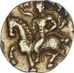 Very Rare Gold Dinar Coin of Kumaragupta I of Gupta Dynasty of Horseman type.